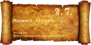 Nyemecz Tirzusz névjegykártya